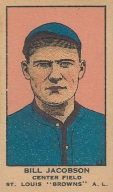 1919 Strip Card Bill Jacobson #61 Baseball Card