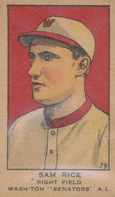 1919 Strip Card Sam Rice #79 Baseball Card