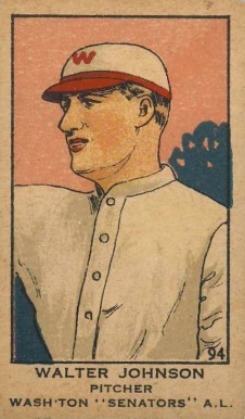 1919 Strip Card Walter Johnson #94 Baseball Card
