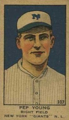 1919 Strip Card Pep Young #107 Baseball Card