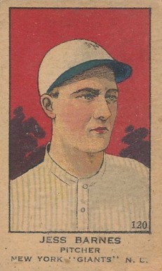 1919 Strip Card Jess Barnes Pitcher New York "Giants" N.L. #120 Baseball Card