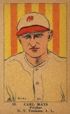 1923 Strip Card Carl Mays #20 Baseball Card