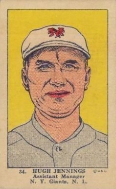 1923 Strip Card Hugh Jennings #34 Baseball Card