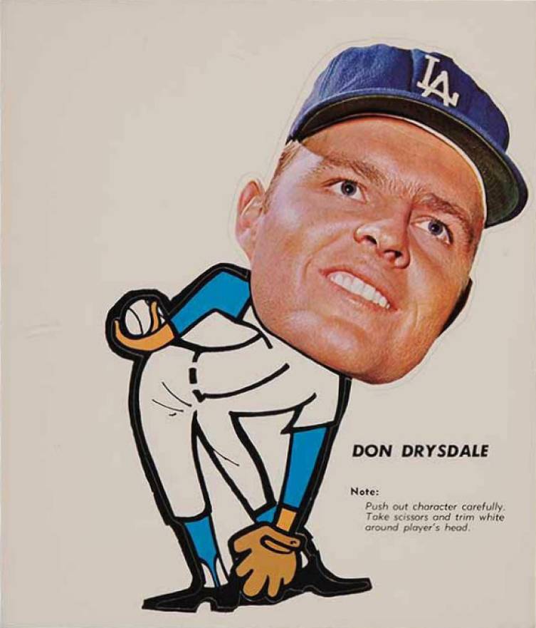 1963  L.A. Dodgers Pin-Ups Don Drysdale # Baseball Card