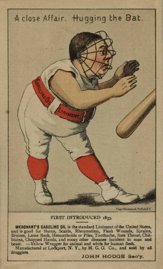 1888 Merchant's Gargling Oil Baseball Comics A Close Affair # Baseball Card