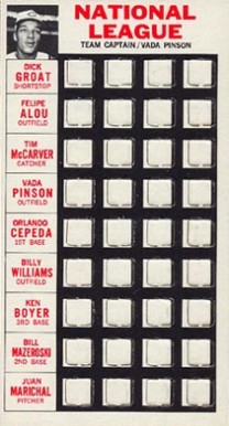 1967 Topps Punch-Outs Vada Pinson # Baseball Card
