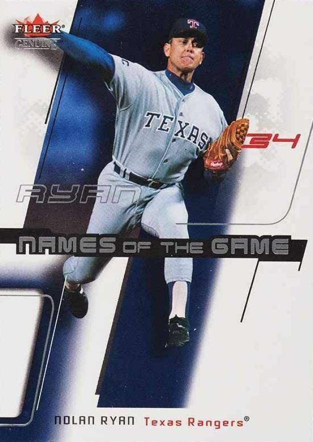 2002 Fleer Genuine Names of the Game Nolan Ryan #NG24 Baseball Card