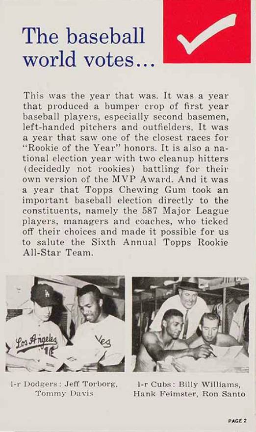 1964 Topps Rookie All-Star Banquet The Baseball World... #2 Baseball Card