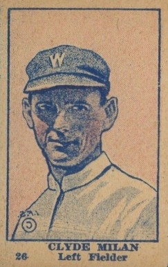 1921 Strip Card Clyde Milan #26 Baseball Card