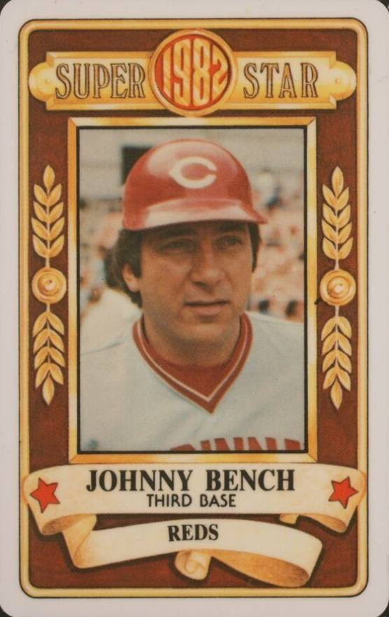 1982 Perma-Graphics Super Star Credit Cards Johnny Bench # Baseball Card