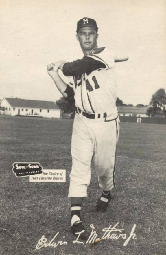 1954 Spic and Span Braves Edwin L. Mathews Jr. # Baseball Card