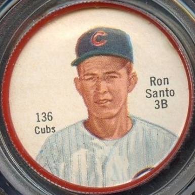 1962 Salada-Junket Coin Ron Santo #136 Baseball Card