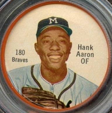 1962 Salada-Junket Coin Hank Aaron #180 Baseball Card