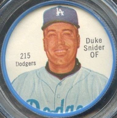 1962 Salada-Junket Coin Duke Snider #215 Baseball Card
