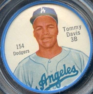 1962 Salada-Junket Coin Tommy Davis #154 Baseball Card