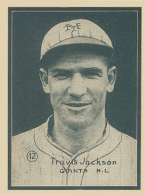 1931 Strip Card Hand Cut Travis Jackson #12 Baseball Card