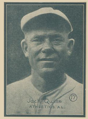 1931 Strip Card Hand Cut Jack Quinn #17 Baseball Card