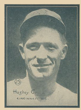 1931 Strip Card Hand Cut Hughey Critz #25 Baseball Card