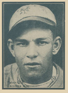 1931 Strip Card Hand Cut Melvin Ott #30 Baseball Card