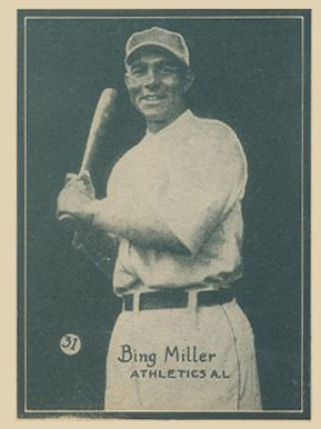 1931 Strip Card Hand Cut Bing Miller #31 Baseball Card