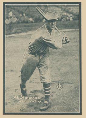 1931 Strip Card Hand Cut Al Simmons #40 Baseball Card