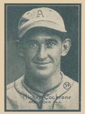 1931 Strip Card Hand Cut Mickey Cochrane #54 Baseball Card