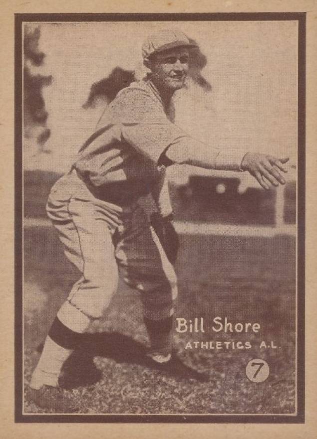 1931 Strip Card Hand Cut Bill Shore #7 Baseball Card