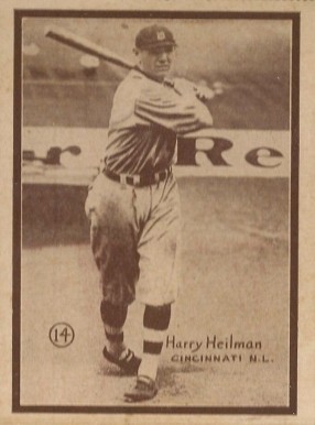 1931 Strip Card Hand Cut Harry Heilman #14 Baseball Card
