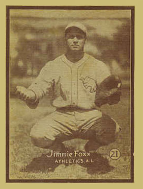 1931 Strip Card Hand Cut Jimmie Foxx #21 Baseball Card