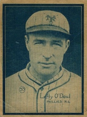 1931 Strip Card Hand Cut Lefty O'Doul #33B Baseball Card