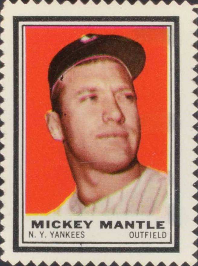 1962 Topps Stamps Mickey Mantle #108 Baseball Card