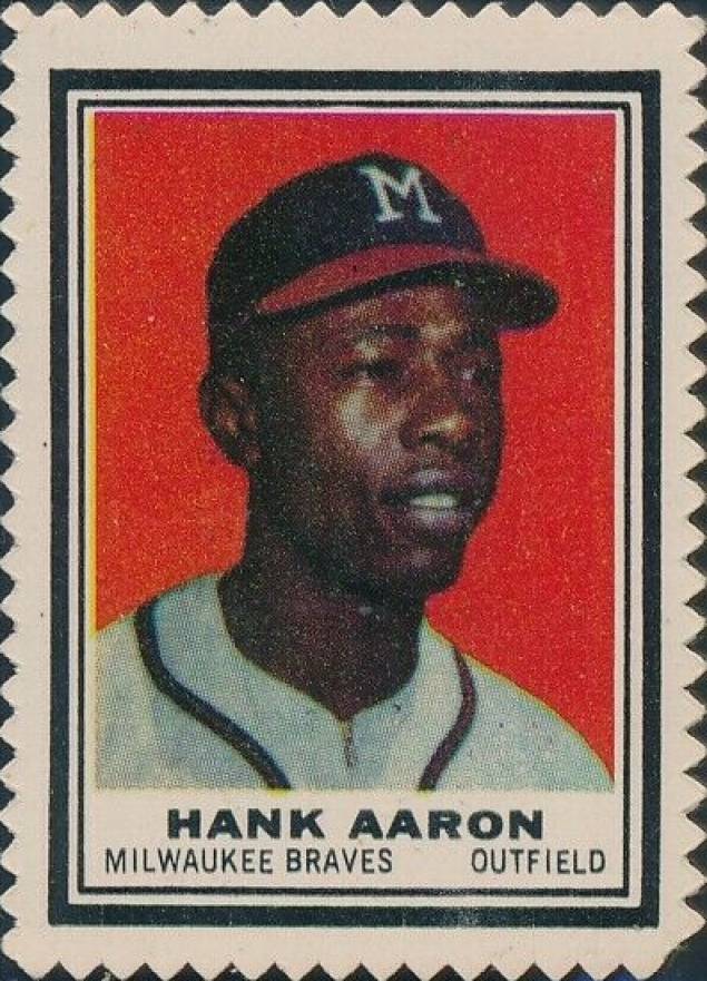 1962 Topps Stamps Hank Aaron #1 Baseball Card