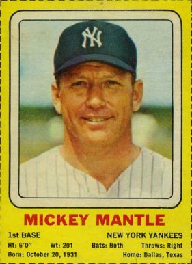 1969 Transogram Mickey Mantle # Baseball Card