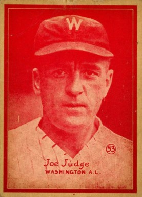 1931 Strip Card Joe Judge #53 Baseball Card