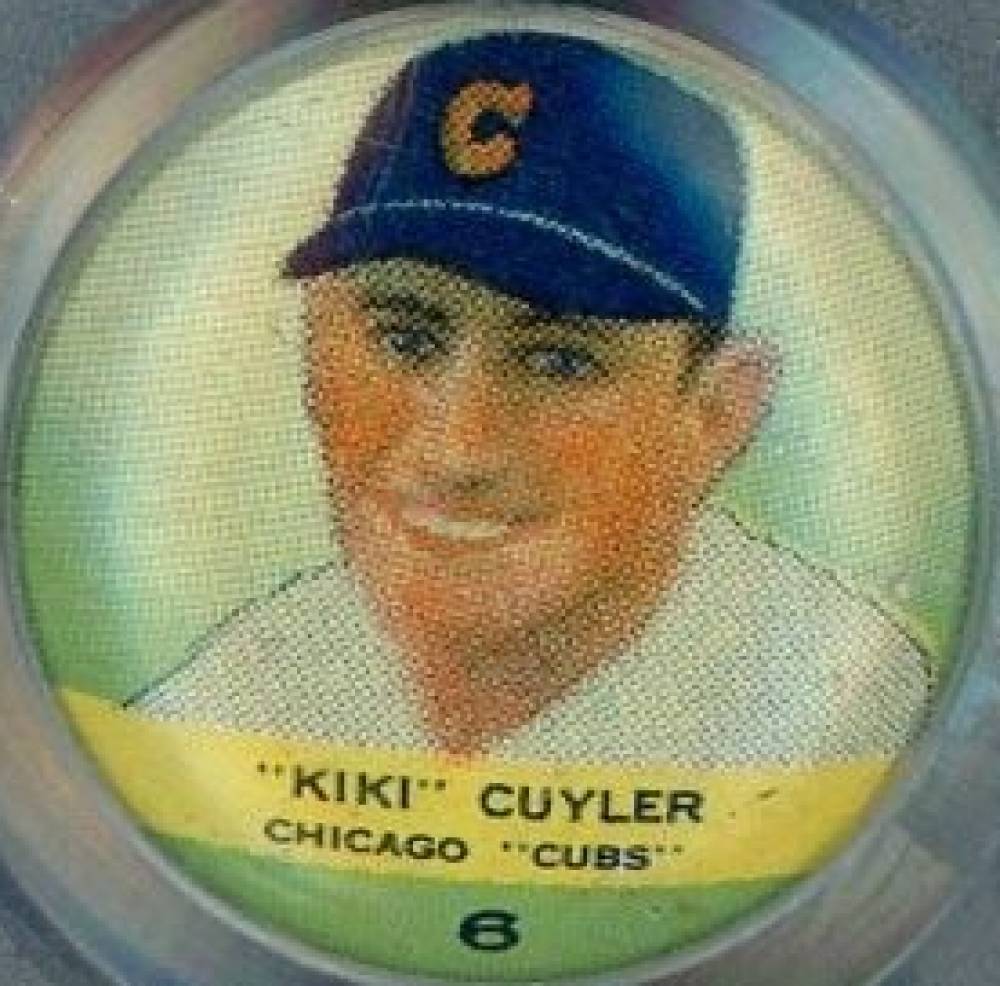 1932 Orbit Gum Pins Numbered Kiki Cuyler #6 Baseball Card