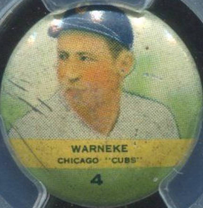 1932 Orbit Gum Pins Numbered Lon Warneke #4 Baseball Card