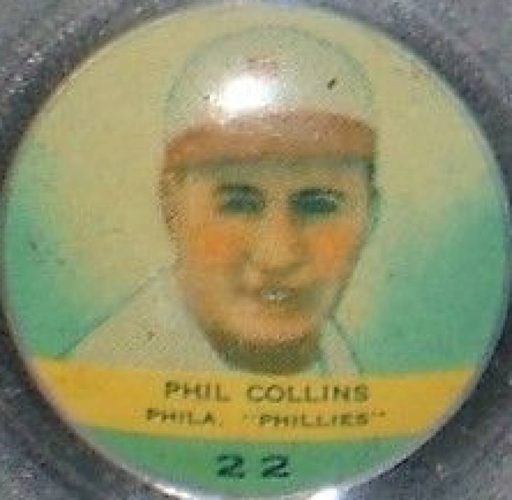 1932 Orbit Gum Pins Numbered Phil Collins #22 Baseball Card
