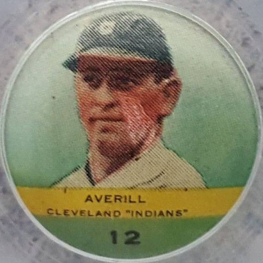 1932 Orbit Gum Pins Numbered Earl Averill #12 Baseball Card