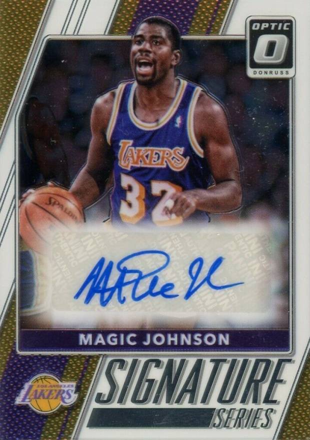 2017 Donruss Optic Signature Series Magic Johnson #53 Basketball Card