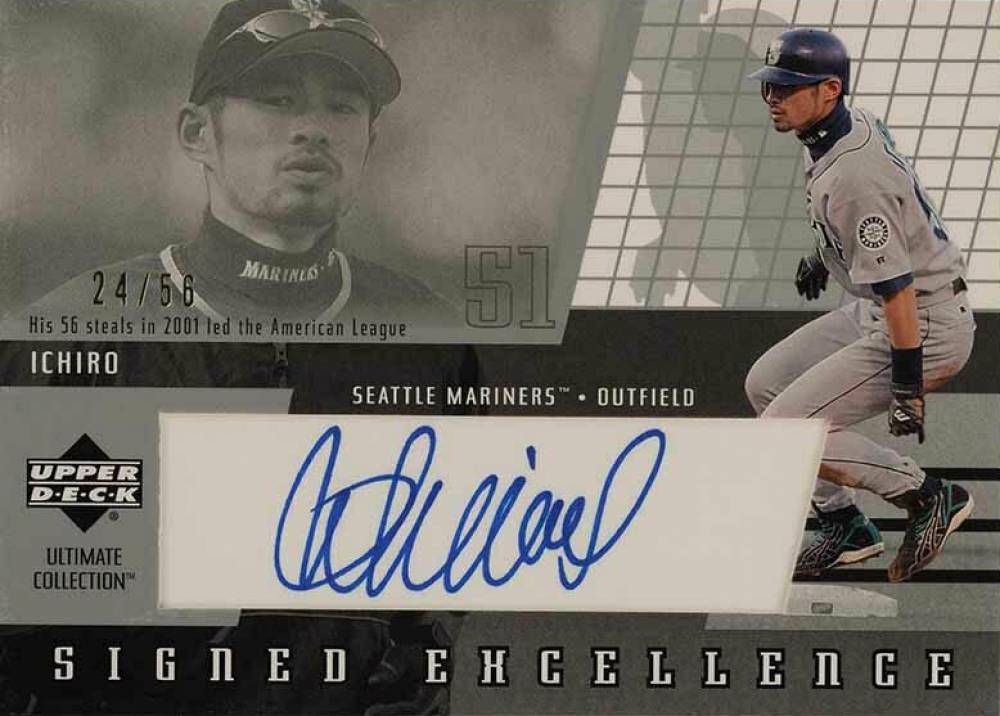 2002 Ultimate Collection Signed Excellence Ichiro Suzuki #I1 Baseball Card
