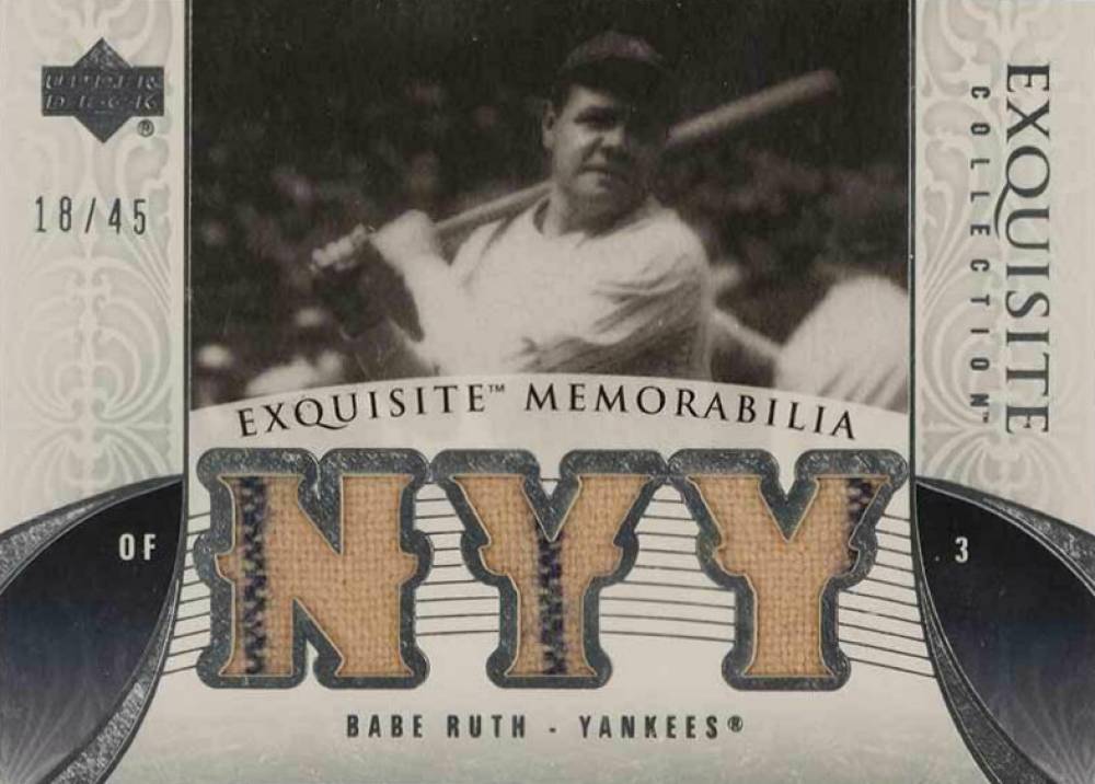 2006 Upper Deck Exquisite Collection Exquisite Memorabilia Babe Ruth #EMBR2 Baseball Card