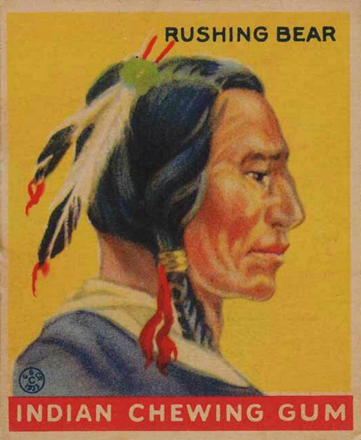 1933 Indian Gum Rushing Bear #157 Non-Sports Card