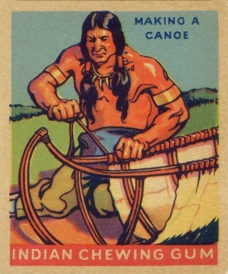 1933 Indian Gum Making a Canoe #212 Non-Sports Card