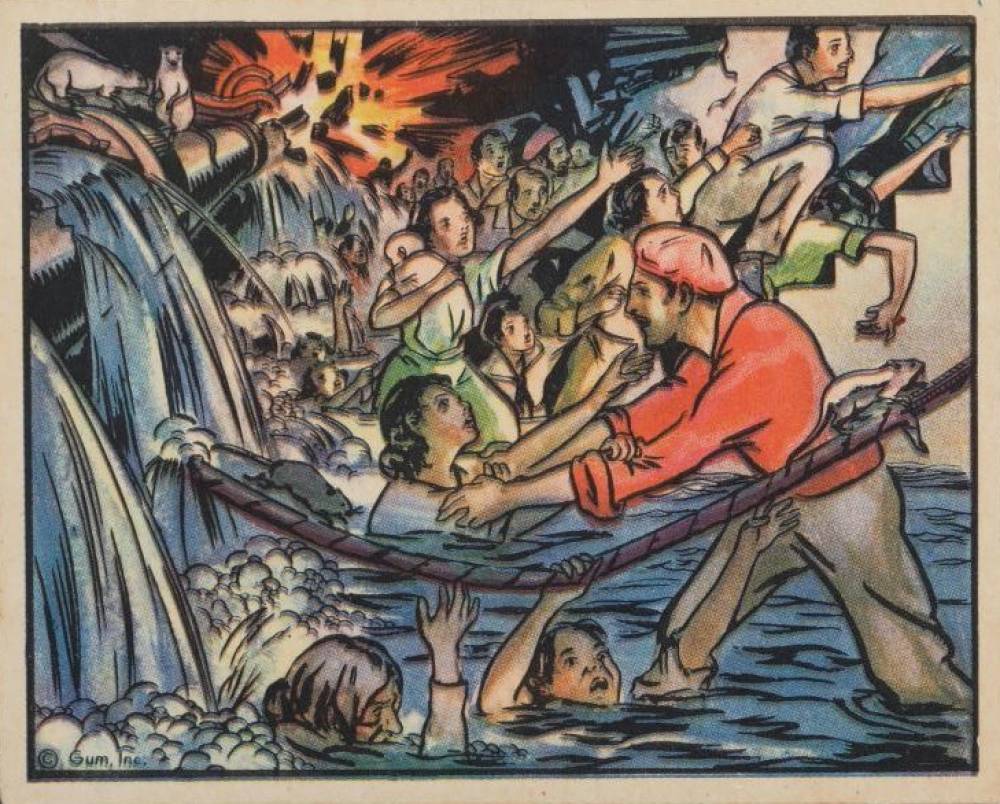 1938 Horrors of War Rebel Bomb Floods Air Raid Shelter #110 Non-Sports Card