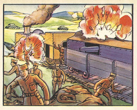 1938 Horrors of War Loyalists Abandon Armored Train Under Fire #215 Non-Sports Card