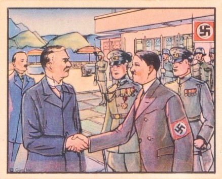 1938 Horrors of War Chamberlain Meets Hitler In Peace Effort #286 Non-Sports Card