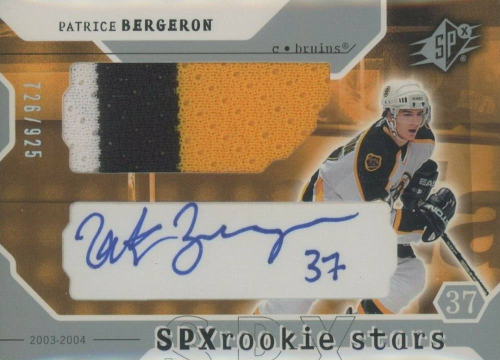 Lot - (Mint) 2003-04 Pacific Trading Invincible Patrice Bergeron Rookie  #102 Hockey Card