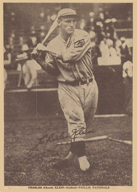 1930 Strip Card Charles Klein # Baseball Card