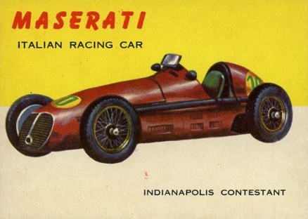 1954 World On Wheels Maserati Italian Racing Car Indianapolis Contestant #11 Non-Sports Card