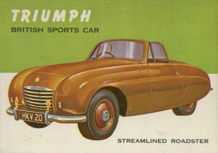 1954 World On Wheels Triumph British Sports Car Streamlined Roadster #126 Non-Sports Card